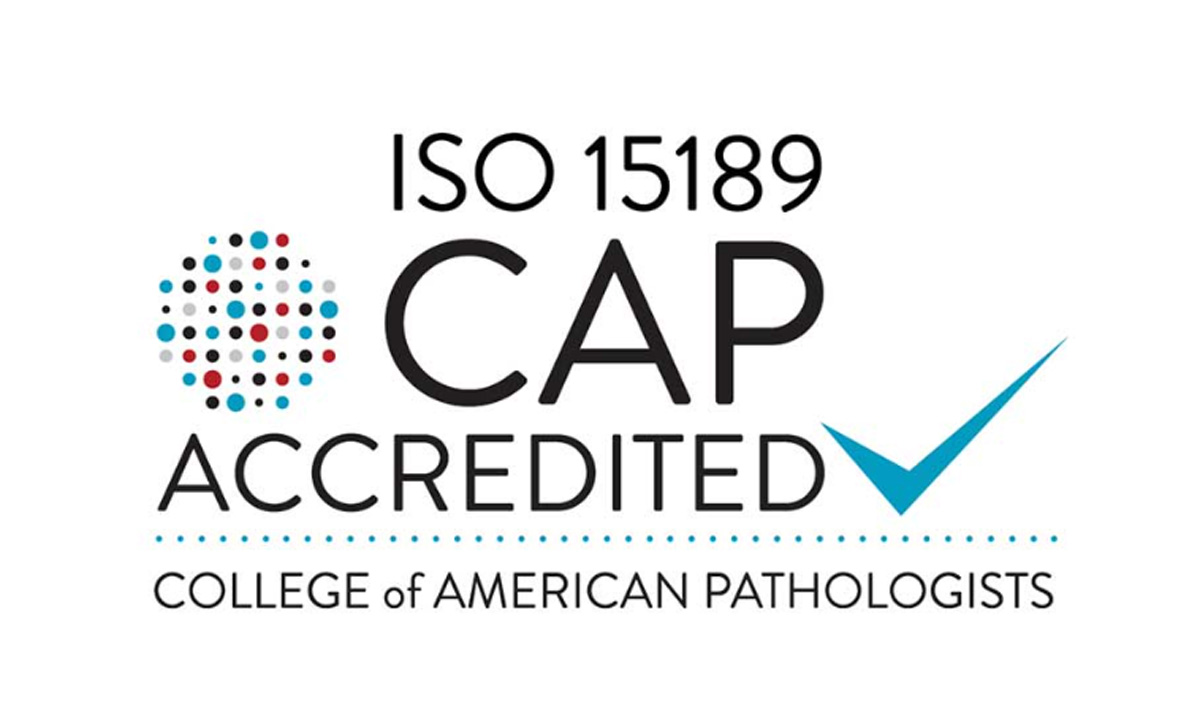 ISO 15189 CAP accredited logo