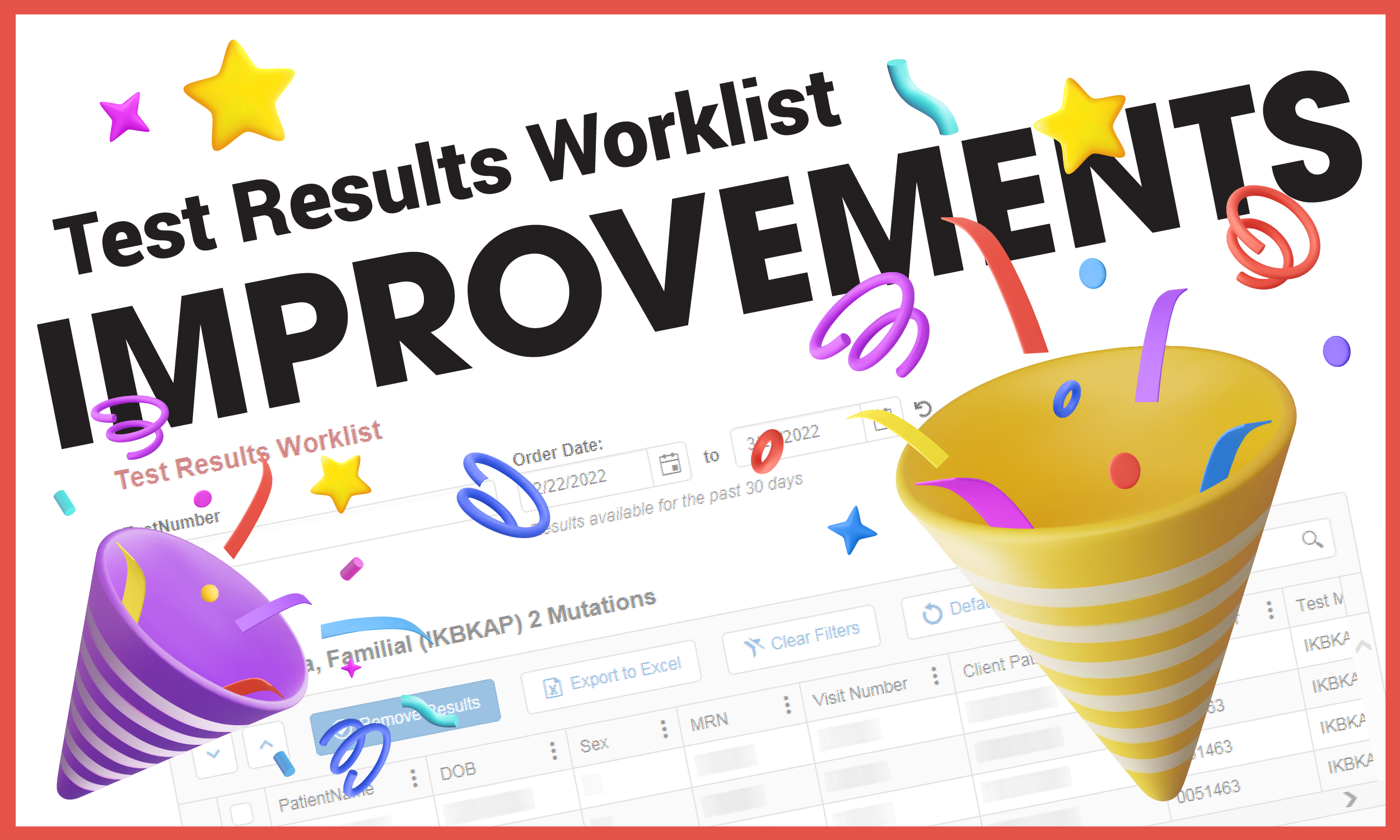 Test results worklist improvements