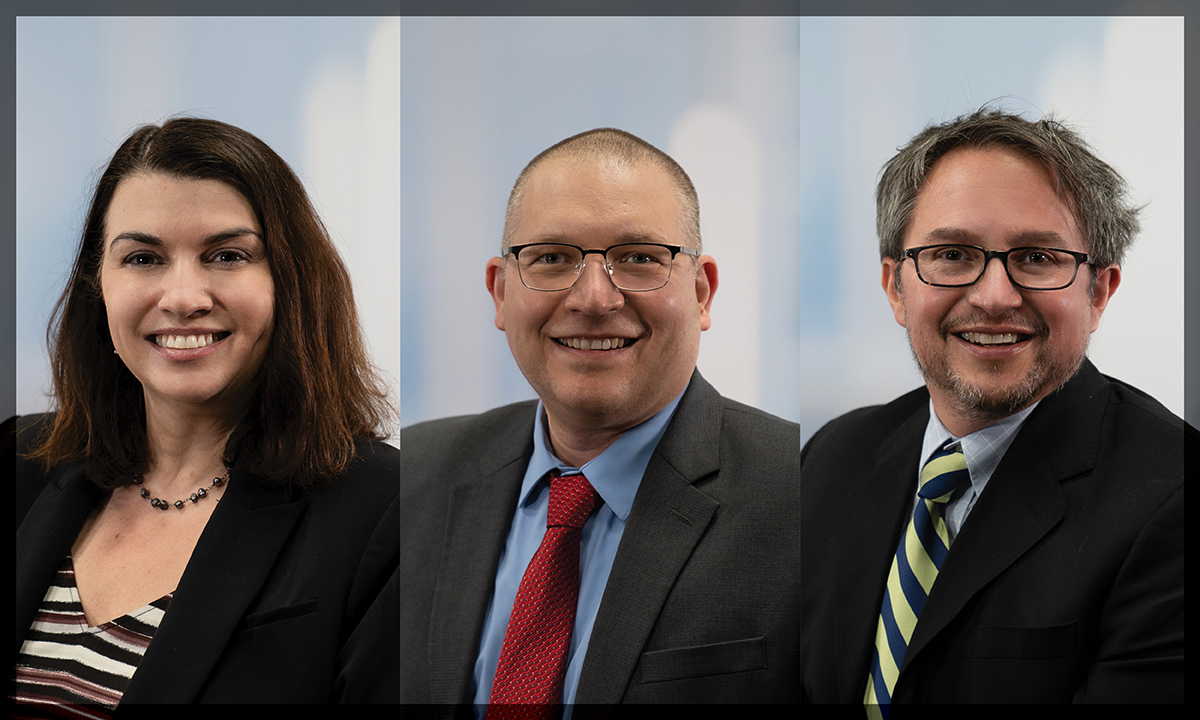 Headshots of Tracy George, Jonathan Genzen, and Adam Barker