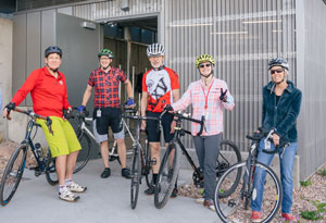 A group of ARUP employees pose with their bikes