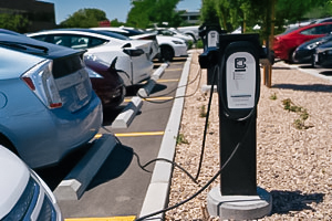 Parking stall recharging station