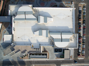 An above look at the roof of ARUP's new facility