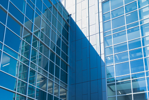 A close up of exterior windows