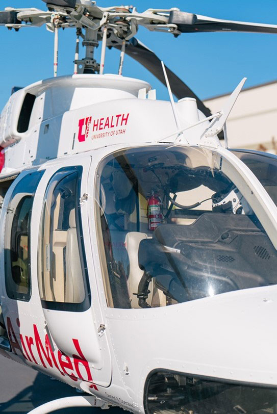 An AirMed helicopter