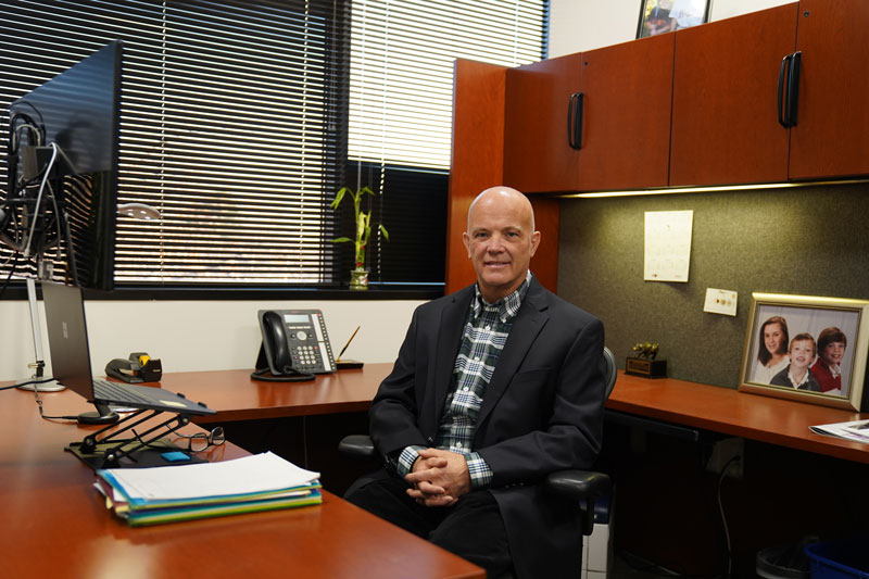 CEO Andy Theurer sits in his office