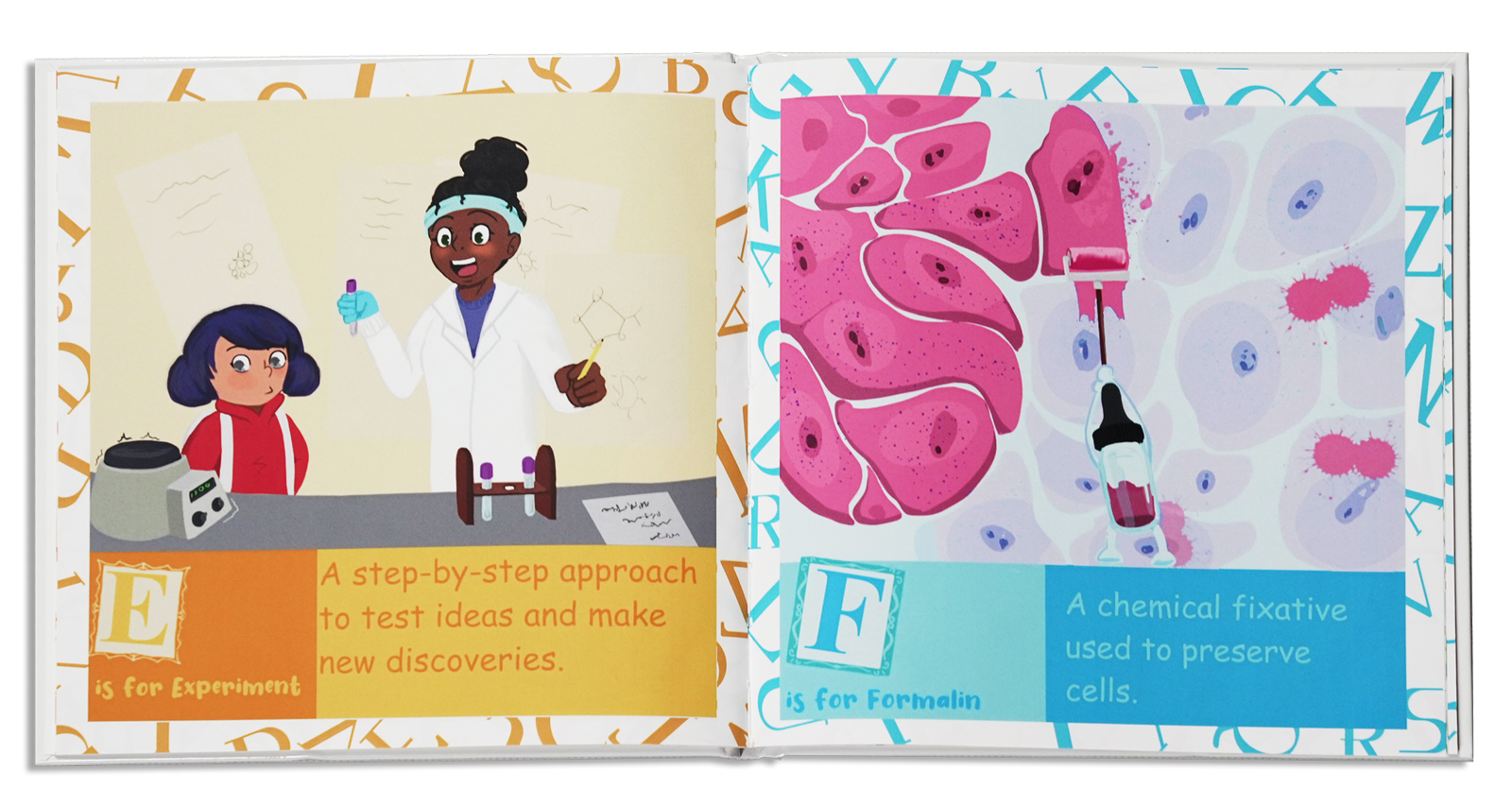 Inside pages of a children's book
