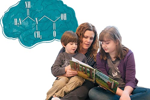 A woman reads to two children